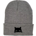 Comstylish Unisex Cartoon Black Cat Print Coldproof Knitted Hat