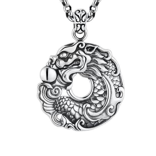Buddha Stones Koi Fish Dragon Peace Buckle Wealth Necklace Pendant
