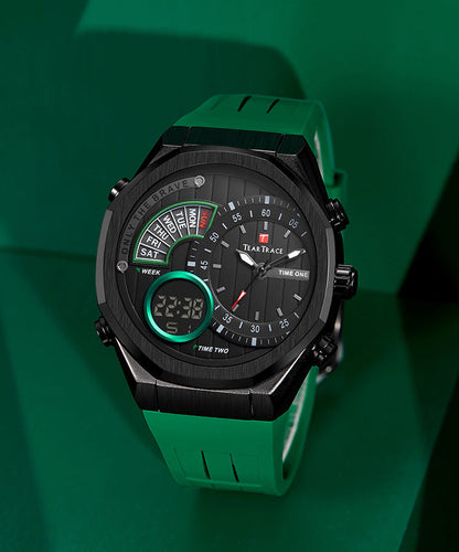 Style Black Silicone Rubber Quartz Movement Waterproof Watches