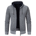 Men's Vintage Knitted Pattern Hooded Cardigan Sweater elevenforest
