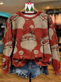 Comstylish Women's Casual Santa Claus Picture Print Sweatshirt