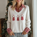 Comstylish Women's Funny Christmas Winter Warm V-neck Top