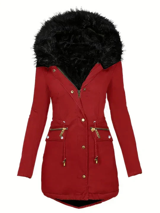 LM | Parka jacket with faux fur hood and drawstring