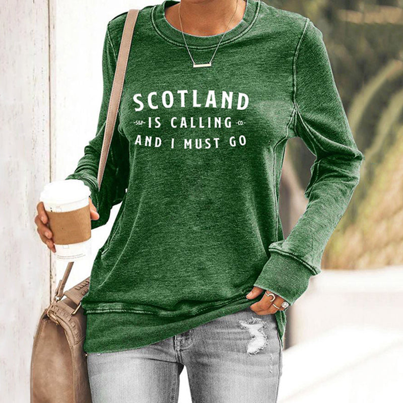 Comstylish Women's Scotland Is Calling And I Must Go Print Sweatshirt