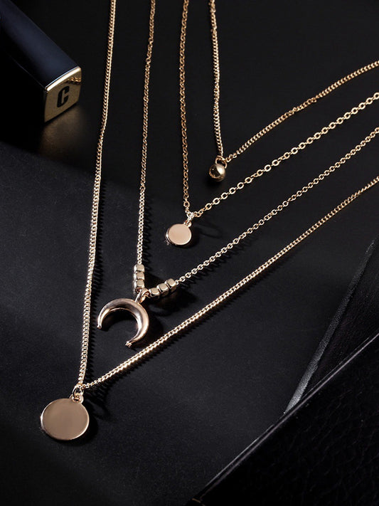 Moon Tiered Pendant Necklace