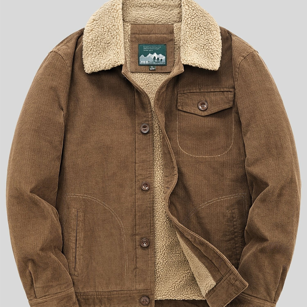 LM | Warm fleece button jacket