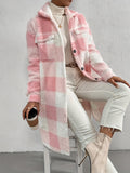 LM | Stylish plaid teddy coat