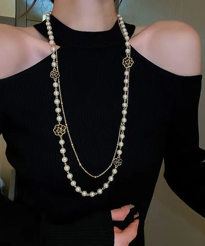Patchwork Long Pearl Necklace