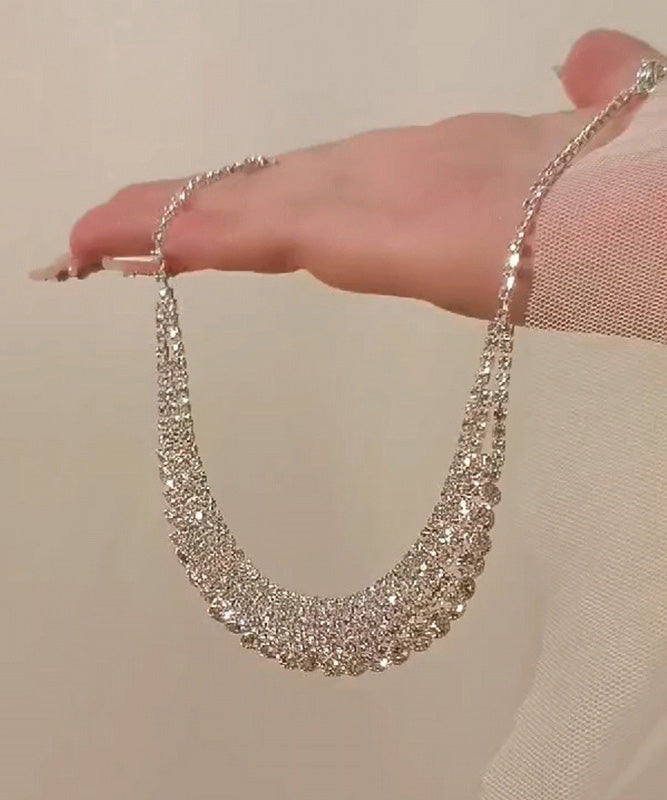 Silk Alloy Zircon Pendant Necklace