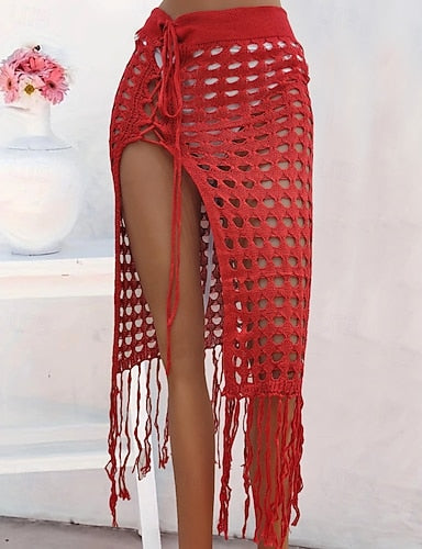 Swimwear Cover Up Swim Dress Skirt Swimsuit Cut Out Vacation Beach Wear Color Sleeveless Bathing Suits