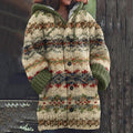 Vintage Tribal Icelandic Pattern Cardigan Sweater artswardrobe