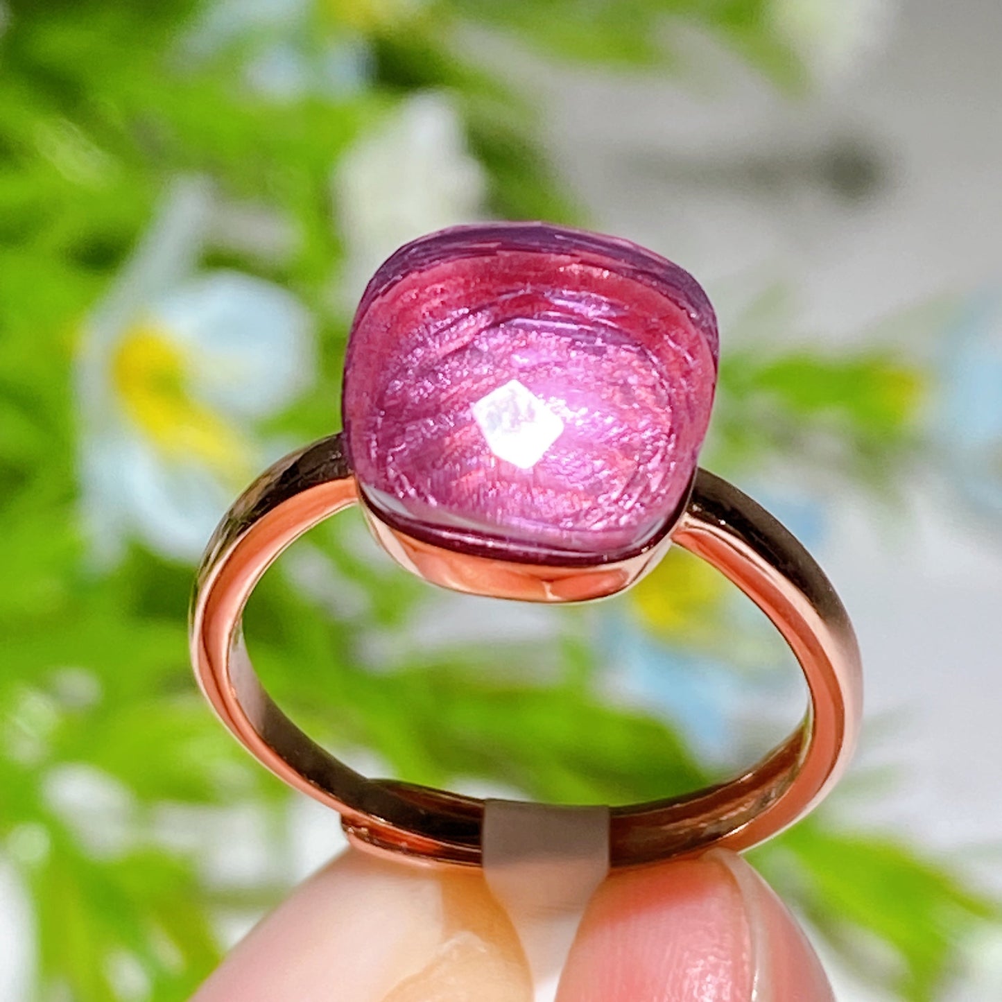 Adjustable S925 Crystal Healing Ring With Multi Gemstones