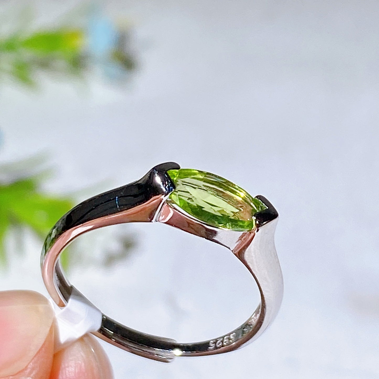 Adjustable S925 Crystal Healing Ring With Multi Gemstones