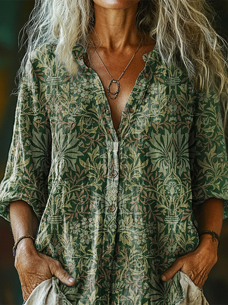 Women's Art Painting Hippie Print Long Sleeve Shirt