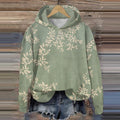 Comstylish Japanese Art Flower Print Long Sleeve Casual Hoodie