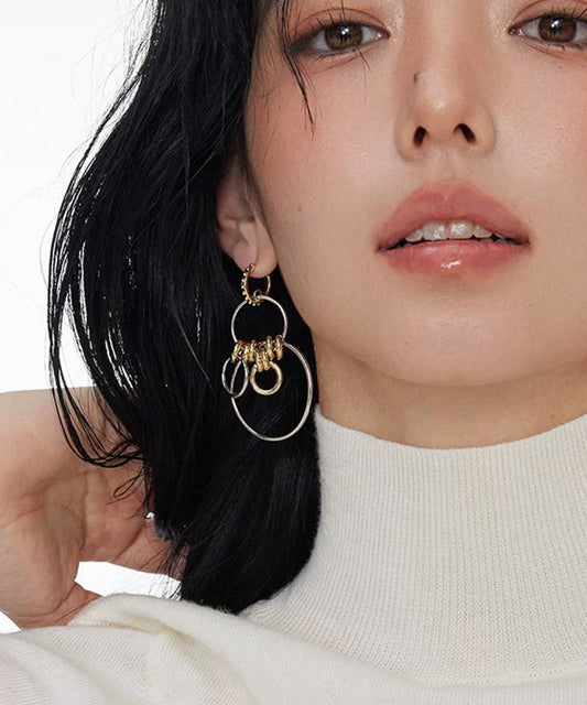 New Sterling Silver Asymmetrical Hoop Earrings
