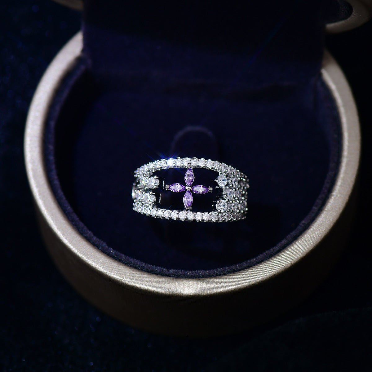 Amethyst Blossom Ring