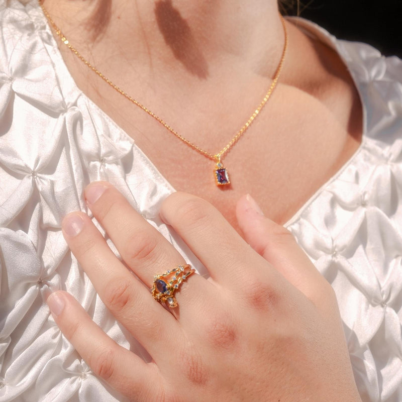 Violet Rococo Ring Set