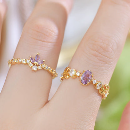 Amethyst Rococo Ring Set