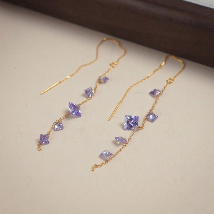 Amethyst Threader Earrings