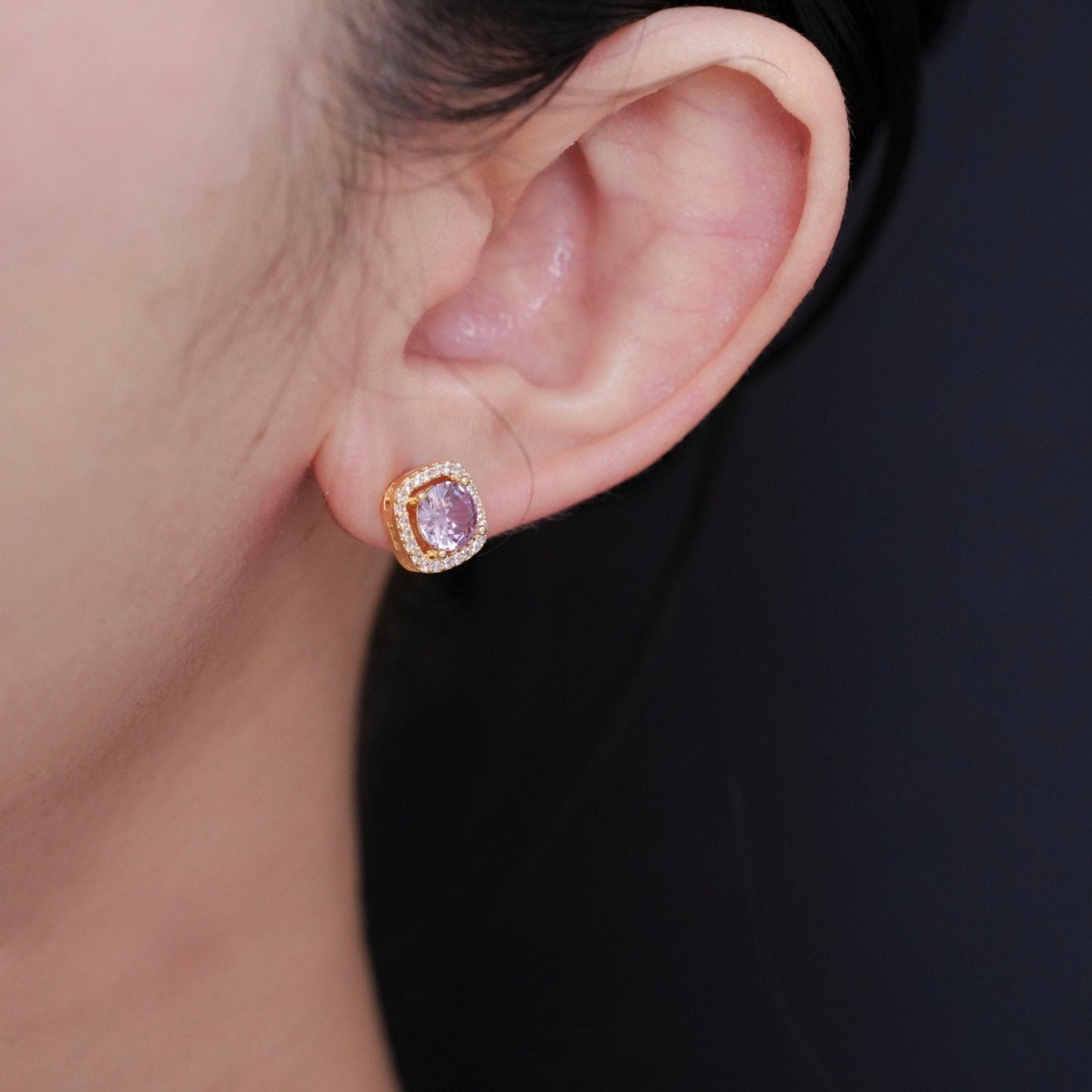 Angelica Amethyst Stud Earrings