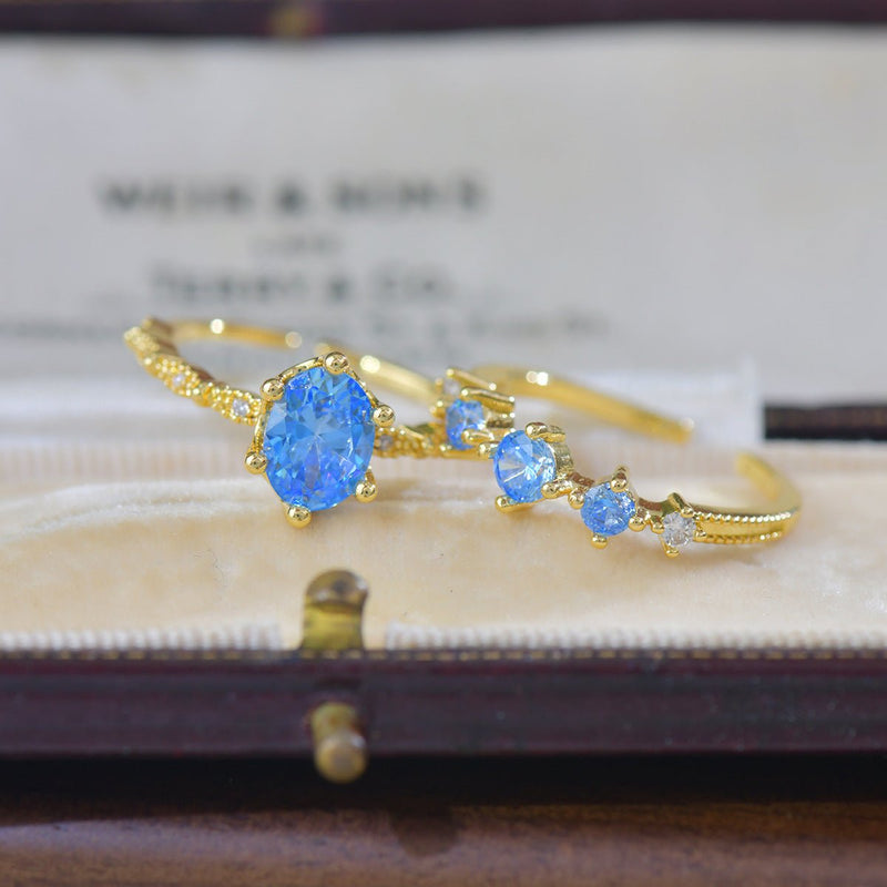 Azure Oval Ring