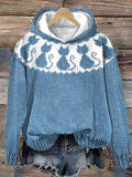 Funny Cat Print Casual Comfortable Hoodie elevenforest