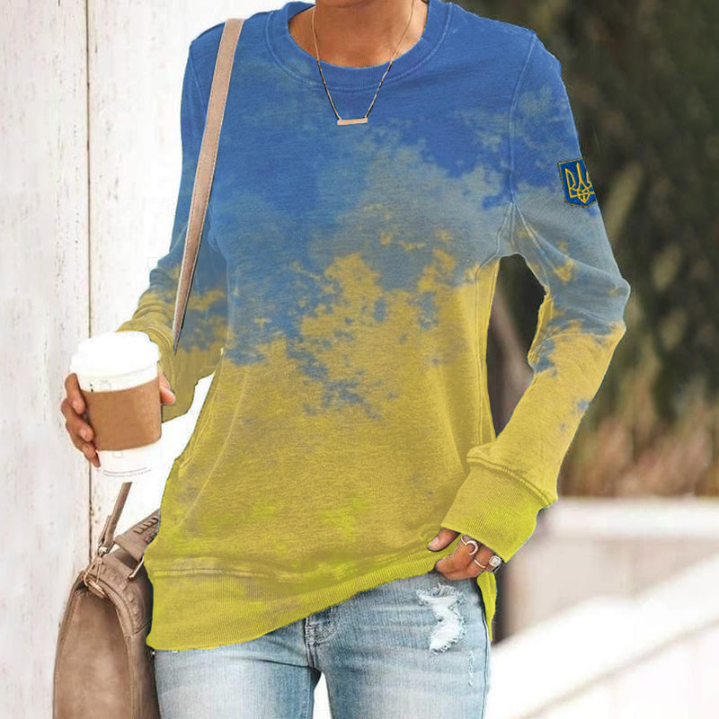 Comstylish Women's Stand With Ukraine Crew Neck Sweatshirt