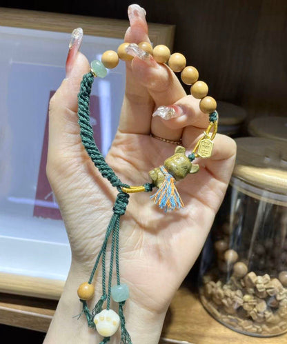 Art Green Bear Charm Bracelet