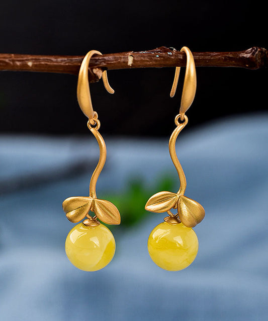 Gold Stelring Silver Overgild Beeswax Drop Earrings
