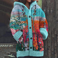 Vintage Floral Embroidery Hooded Cardigan Sweater artswardrobe