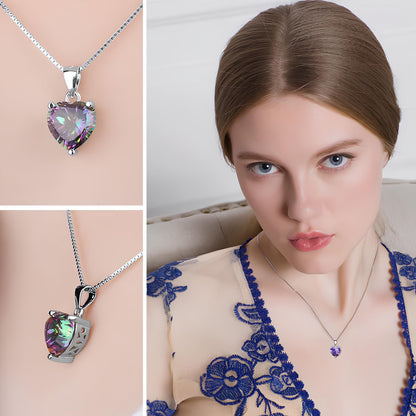 Heart of Healing Light Rainbow Topaz Necklace