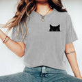 Women's Black Cats Art Washed T Shirt elevenforest