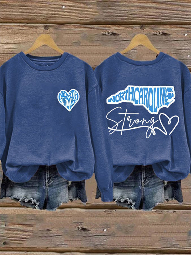 Comstylish North Carolina Strong Print Sweatshirt