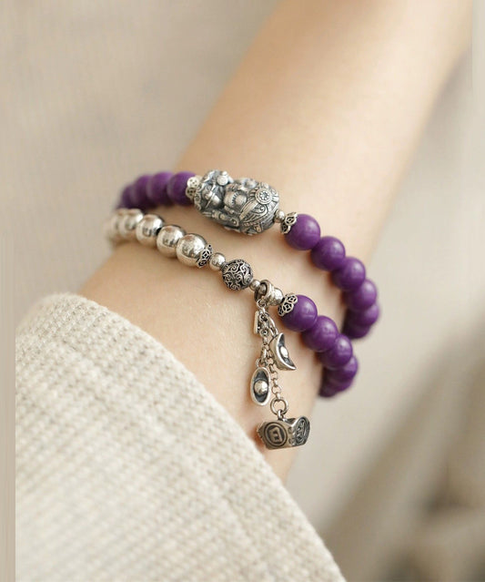 Colorblock Sterling Silver Thriving Business Beading Charm Bracelet