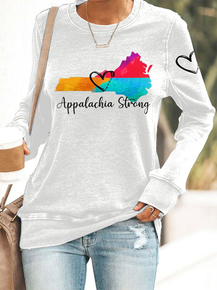 Comstylish Retro Appalachia Strong Hurricane Helene Print Sweatshirt