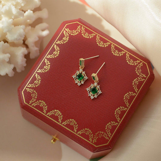Emerald Baroque Earrings - Daphne
