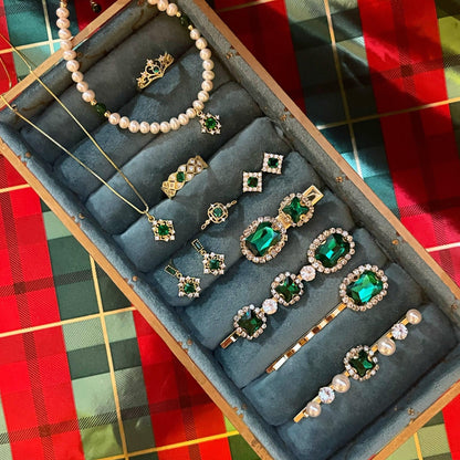 Emerald Baroque Earrings - Daphne
