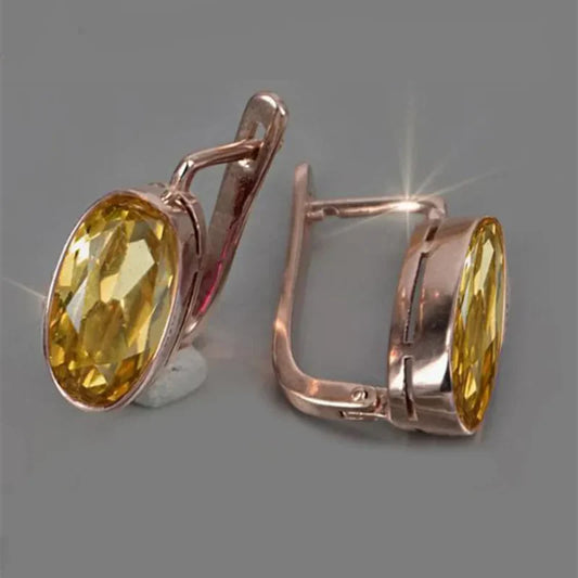 Yellow Crystal Earrings