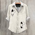 Cute Cat Print Long Sleeve Casual Shirt elevenforest