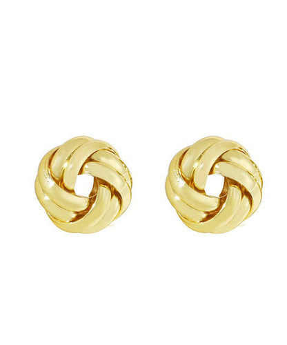 Classy Gold Metal Alloy Circular Winding Stud Earrings