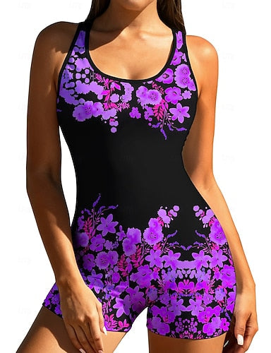 Rash Guard One Piece Surfing Suit Bathing Suit Tropical Color-blocking Zip Up With Built in Bra Removable Pad Uv Sun Protection Upf50+ Ultra Light (ul) Long Sleeve Swimwear Bodysuit