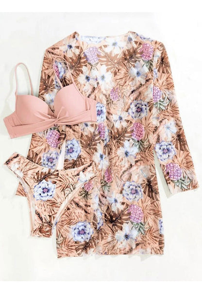 Nélida® | Tropical Print Wrap Underwire Bikini With Cover-up