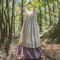 Boho Lace Patchwork Art Sleeveless Comfy Linen Dress artswardrobe