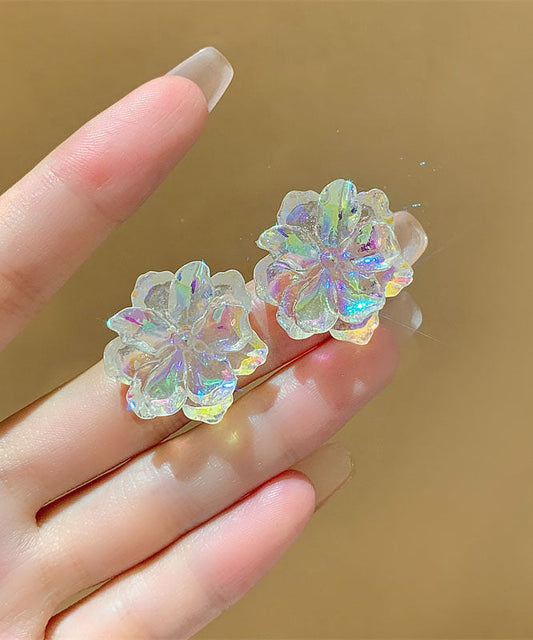 Handmade Rainbow Sterling Silver Resin Stud Earrings