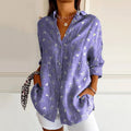 Women's Vintage Floral Print Casual Cotton Shirt artswardrobe