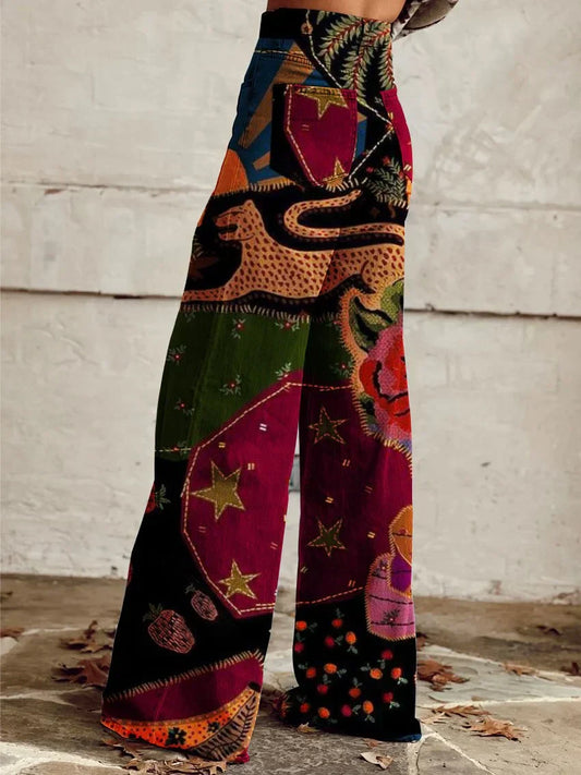 EP | Antonia™ Pantalon de loisirs imprimé style vintage
