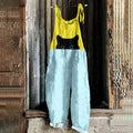 Art Black Cat Print Loose Casual Jumpsuit elevenforest