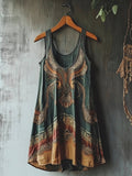 Viking Mystery Vintage Totem Linen Tank Dress artswardrobe