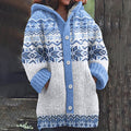 Vintage Christmas Snowflake Pattern Knitted Warm Sweater Cardigan artswardrobe